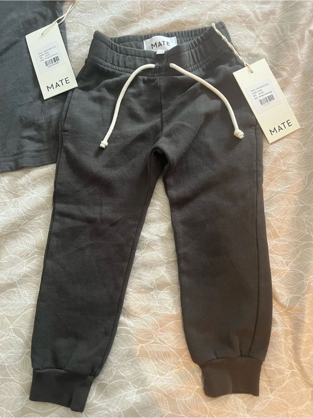 MATE the label baby Charcoal Jogger and t shirt set